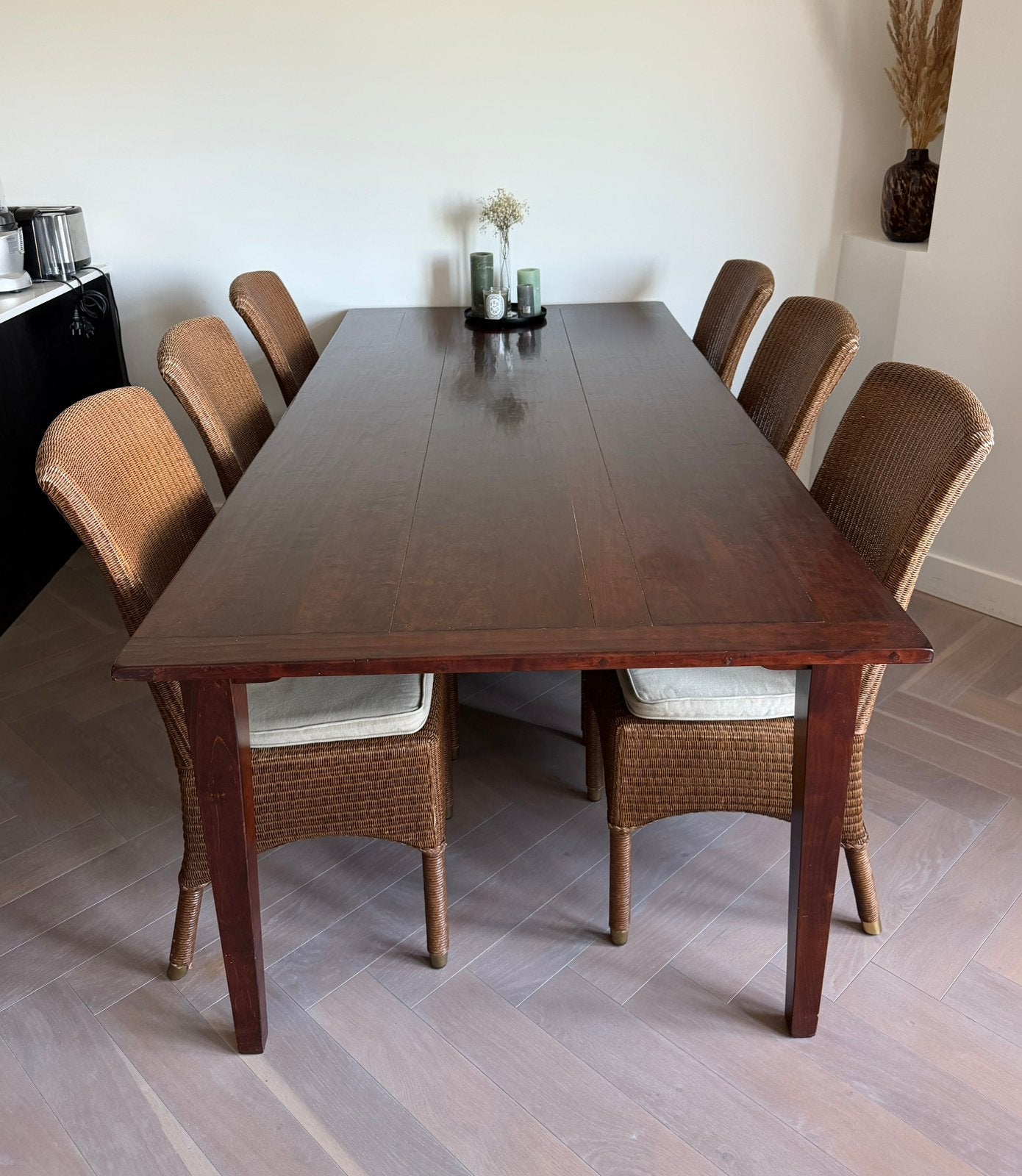 Eetkamerstoelen, set van 6 - Lloyd Loom (nieuw €1.800), Ophalen, Zo goed als nieuw, Bruin, Vijf, Zes of meer stoelen