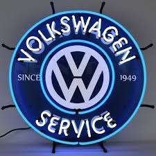 VW service since 1949 neon licht reclame showroom garage, Ophalen of Verzenden, Nieuw, Lichtbak of (neon) lamp