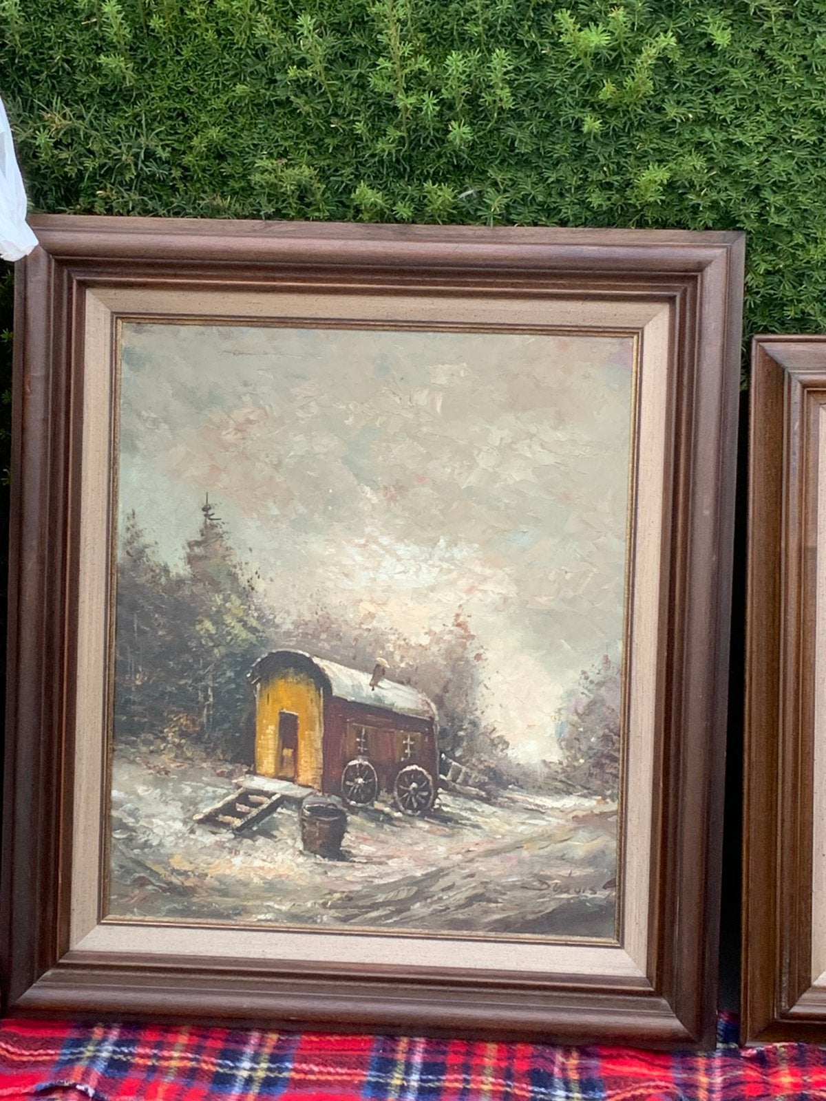 Pipowagen in een sneeuwlandschap, Ophalen, Doek, Landschap, Klassiek