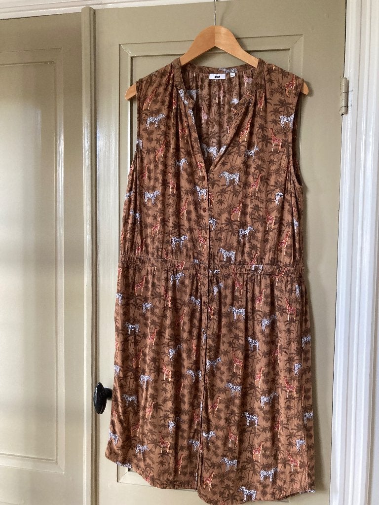 Zomerjurk, dierenprint, Bruin, WE, Maat 46/48 (XL) of groter, Ophalen of Verzenden