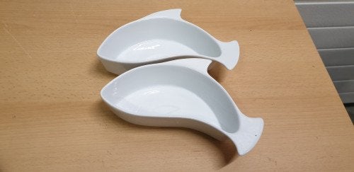 Visschaaltjes wit in de vorm van een vis, Huis en Inrichting, Woonaccessoires | Schalen en Manden, Ophalen of Verzenden, 'T Olde Gre-j