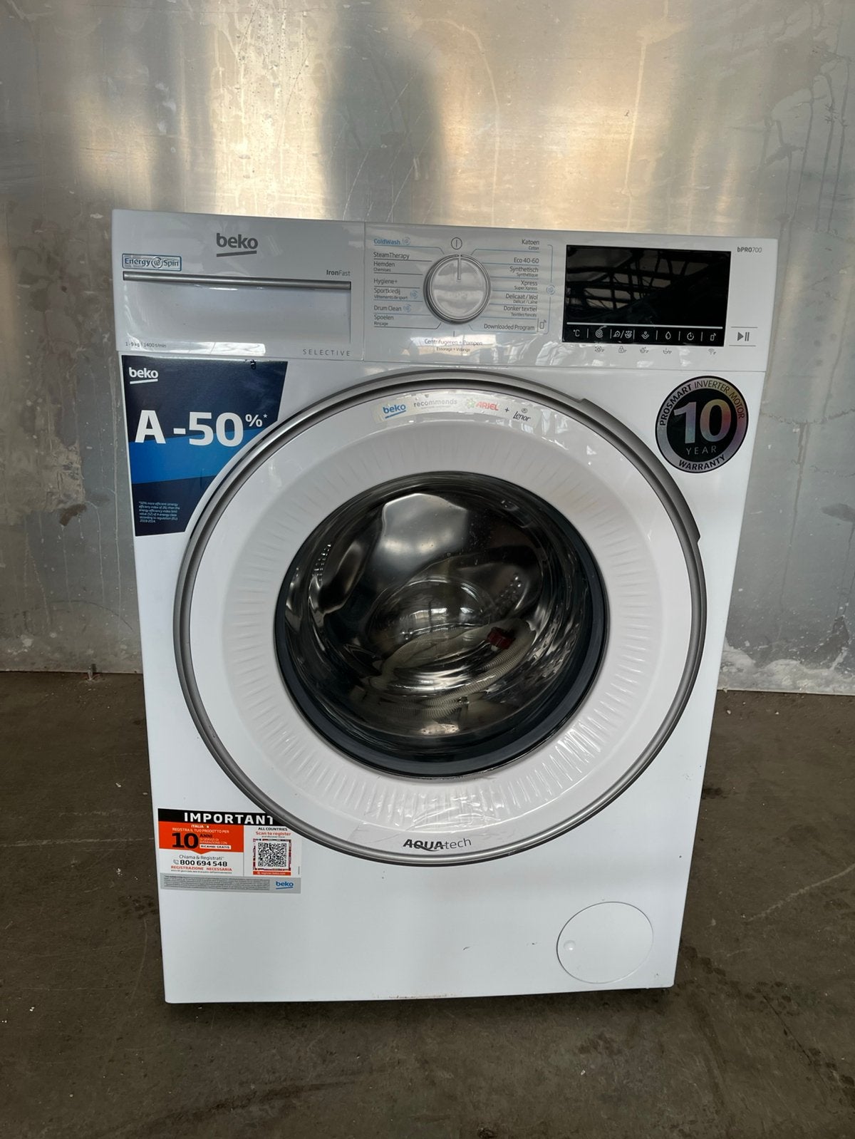 Beko bPro700 1-9 Kilo ironFast Energy Spin, Witgoed en Apparatuur, 1200 tot 1600 toeren, Verzenden, 8 tot 10 kg, Energieklasse A of zuiniger