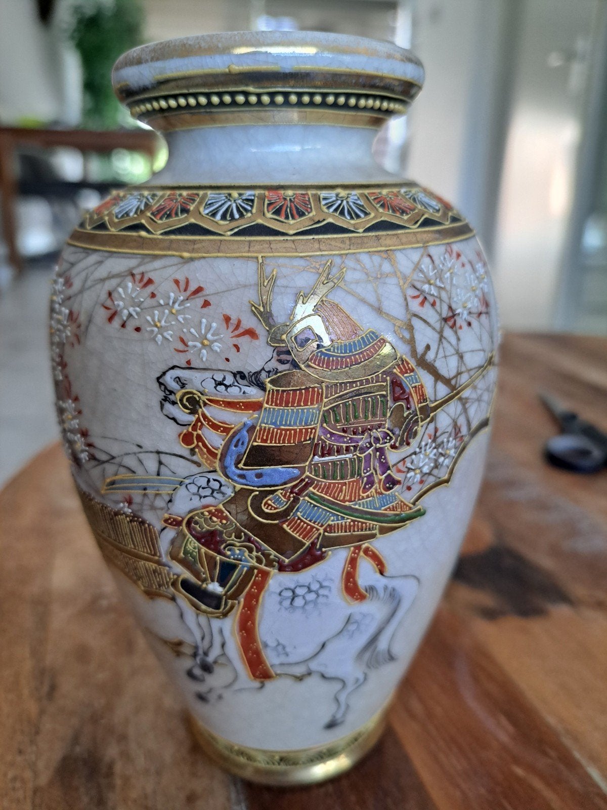 satsuma Japans vazen craquelé, Antiek en Kunst, Ophalen of Verzenden