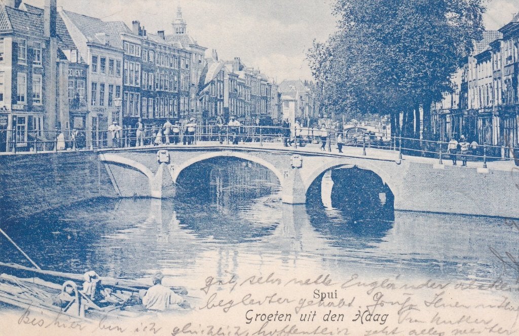 Groeten uit Den Haag - Spui 1905, Verzenden, Voor 1920, Gelopen, Zuid-Holland