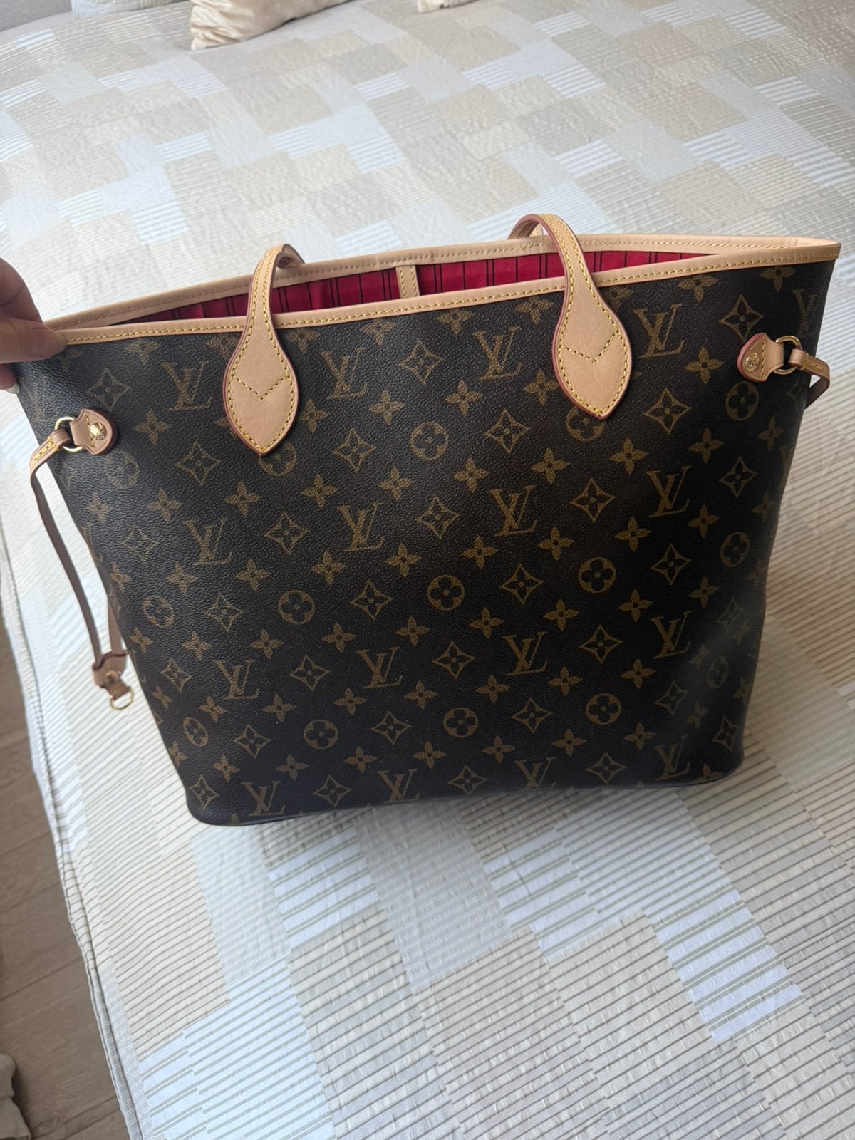 Louis Vuitton neverfull, Ophalen of Verzenden, Zo goed als nieuw, Bruin