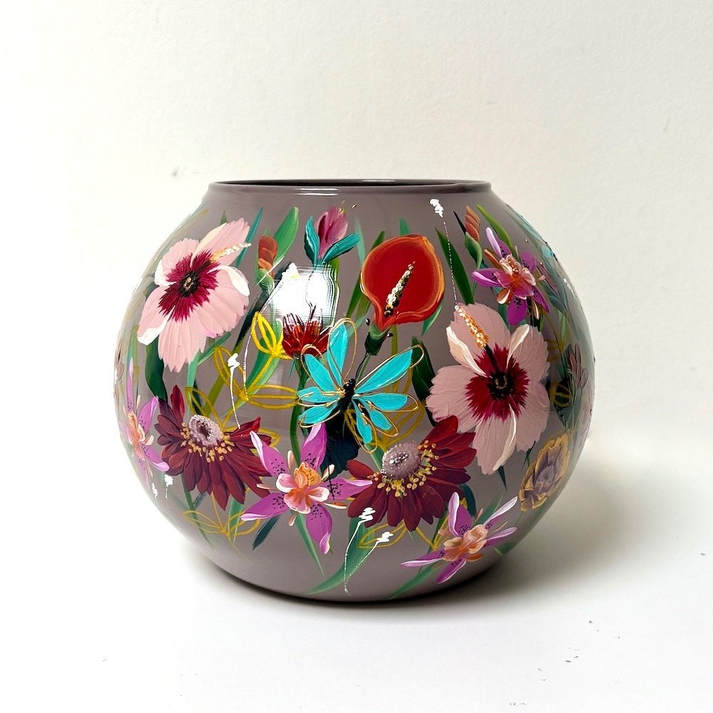 Bolvaas Flowerflirt, Antiek en Kunst, Kunst | Designobjecten, Glas, Meerkleurig, Vaas, Handgemaakt