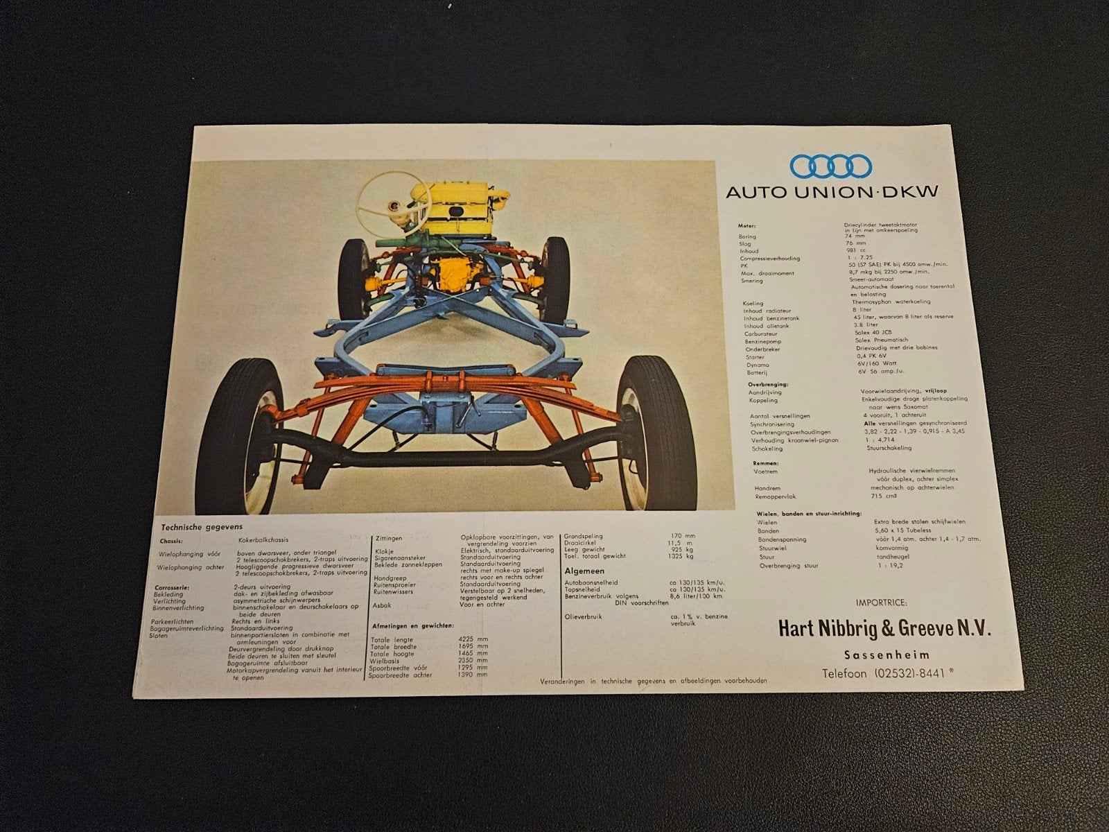 Brochure Auto Union 1000 S Coupé, Ophalen of Verzenden, Zo goed als nieuw, Overige merken