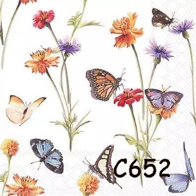 Servetten decoupage/bullet journal – veldbloemen C652, Verzenden, Nieuw