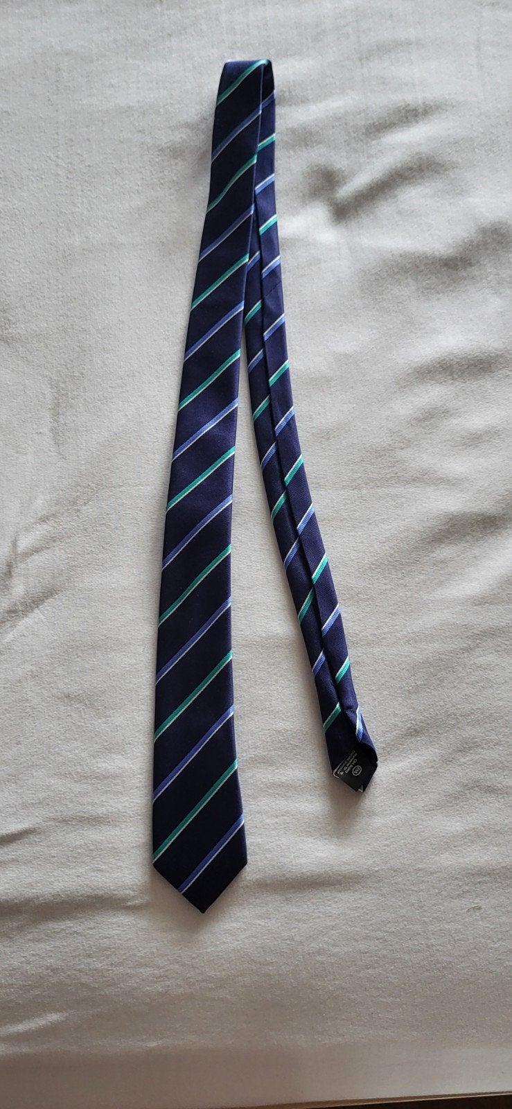 Nette kinderstropdas met streepjespatroon - 103 cm, Kleding | Heren, Stropdassen, Ophalen of Verzenden, Gedragen, Blauw, Met patroon
