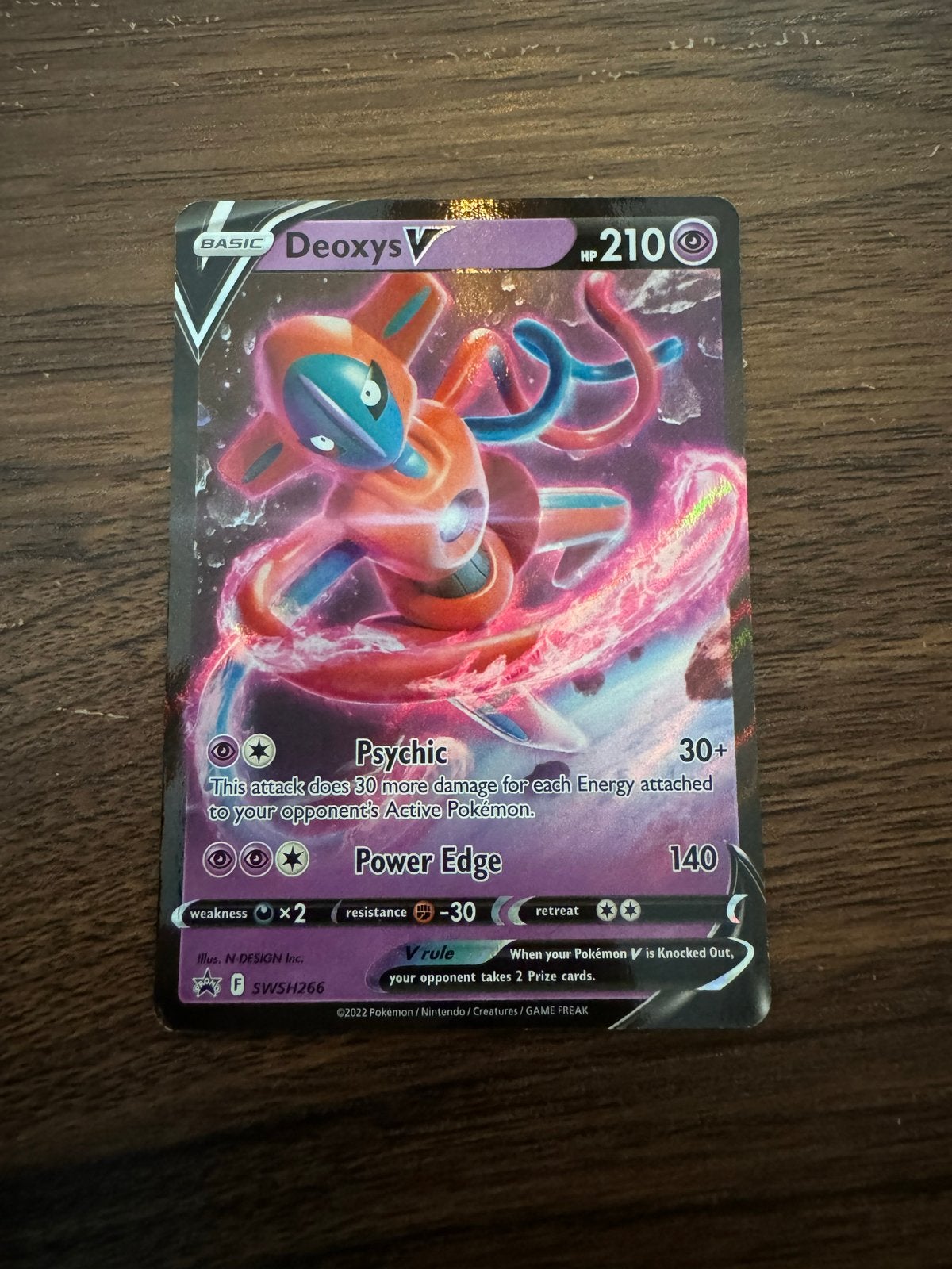 Deoxys V SWSH266 Pokémon Kaart - Promo, Ophalen of Verzenden, Zo goed als nieuw, Losse kaart, Foil