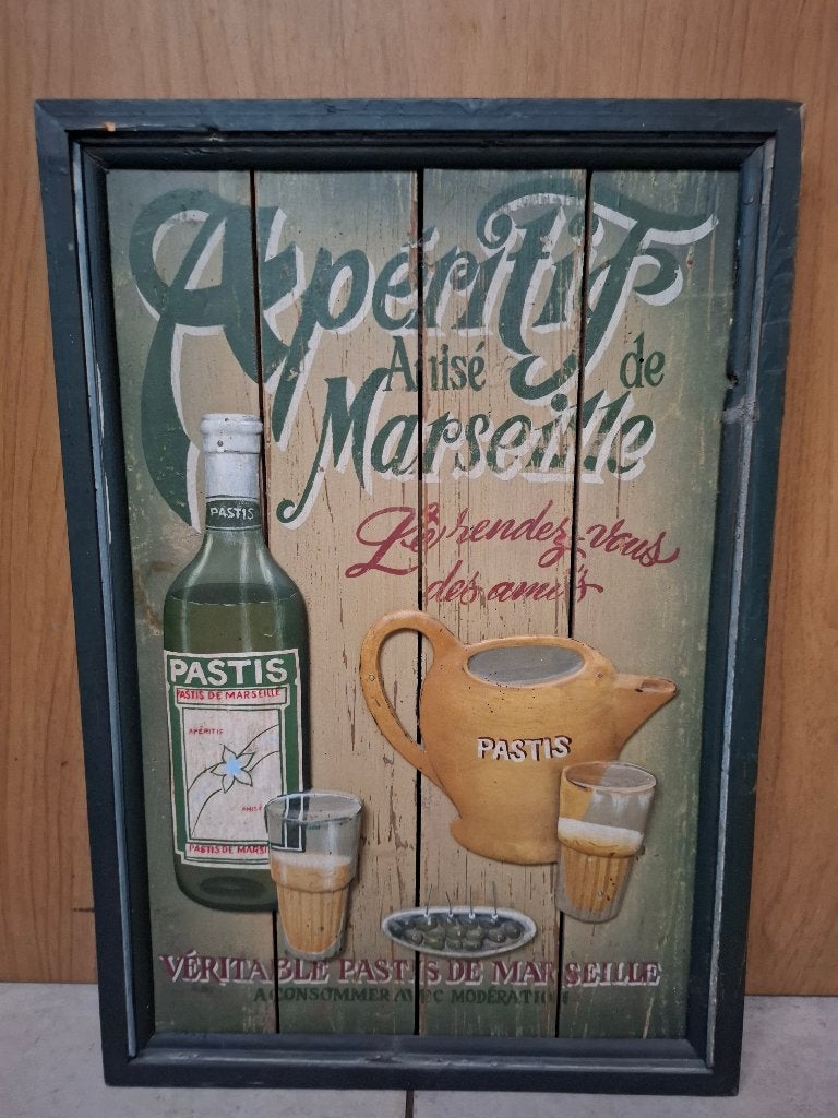 Authentiek houten pubbord Pastis, Ophalen of Verzenden, Nieuw, Reclamebord