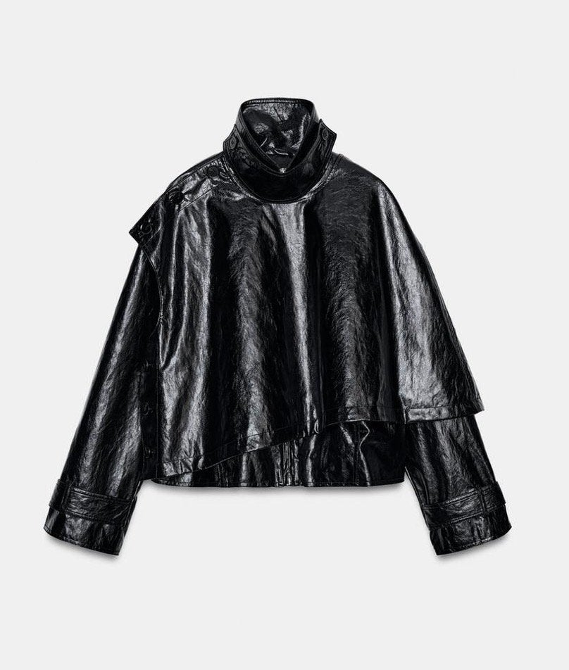 *NEW* Zara Leather effect jacket, Ophalen of Verzenden, Nieuw, Maat 38/40 (M), Zwart