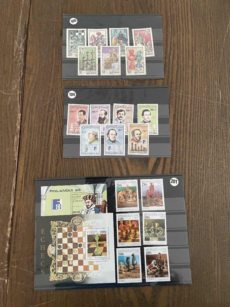 postzegels thema schaken kaart 100+104+201, Verzenden, Postfris, Overige thema's