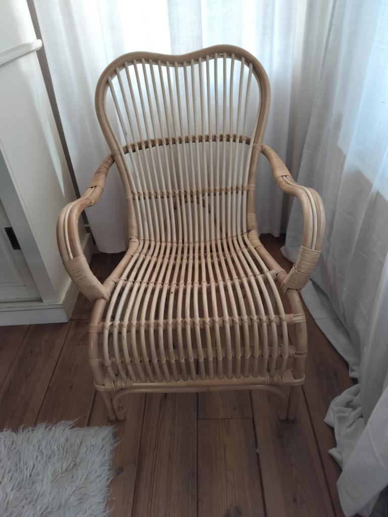 Stijlvolle Rotan Stoel - Perfect voor Binnen en Buiten, Ophalen, Gebruikt, Overige kleuren, Riet of Rotan
