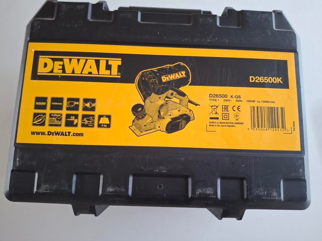 DeWalt D26500K elektrische schaaf in koffer, 1x gebruikt, Doe-het-zelf en Verbouw, Schaafmachines, Ophalen of Verzenden