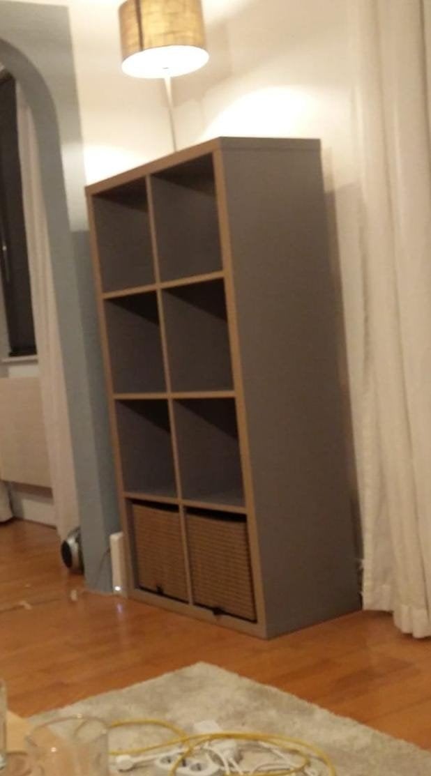 GRATIS ikea Kallax grijs x bruin
