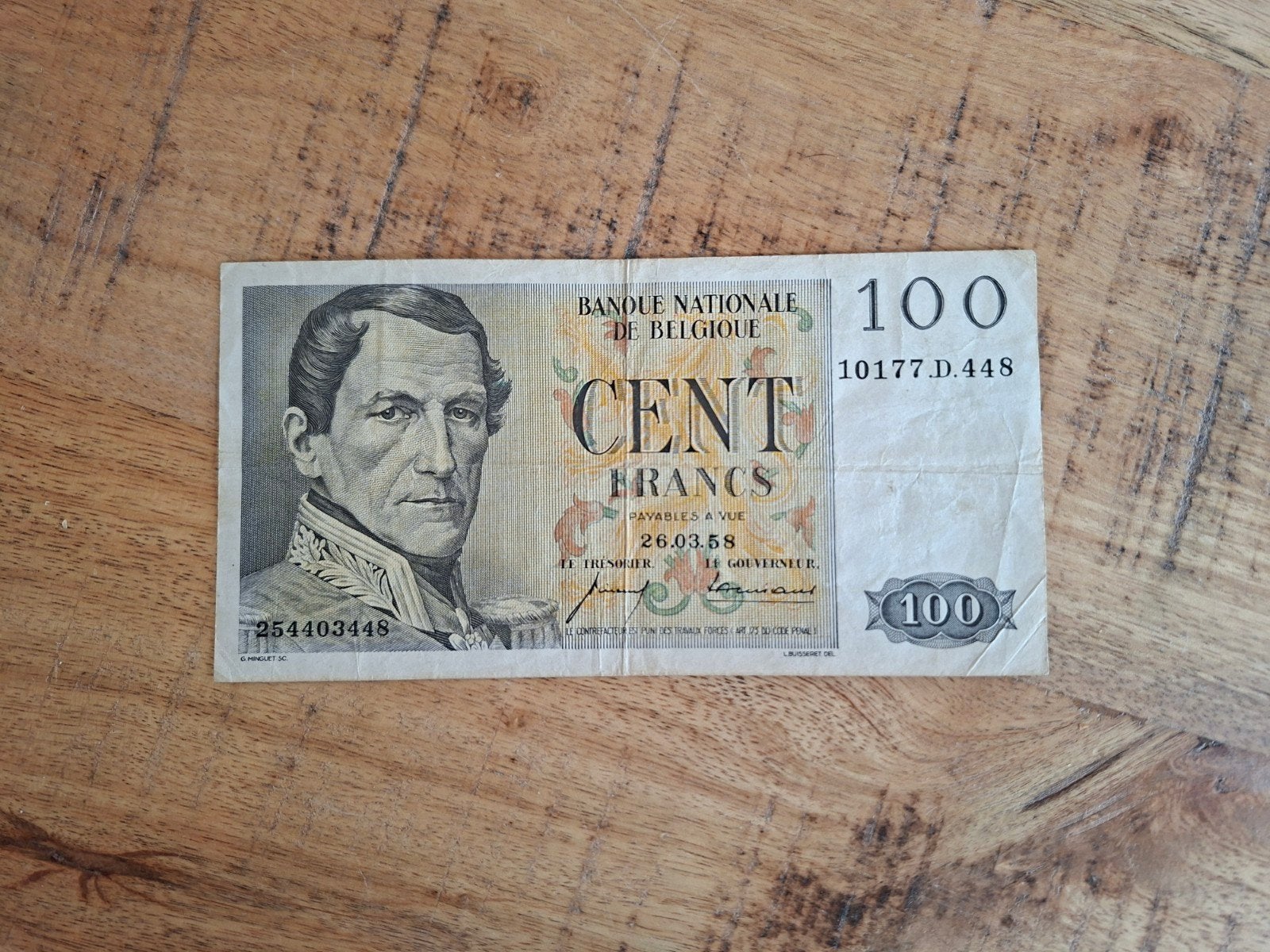 100 Frank België, Ophalen of Verzenden, Los biljet