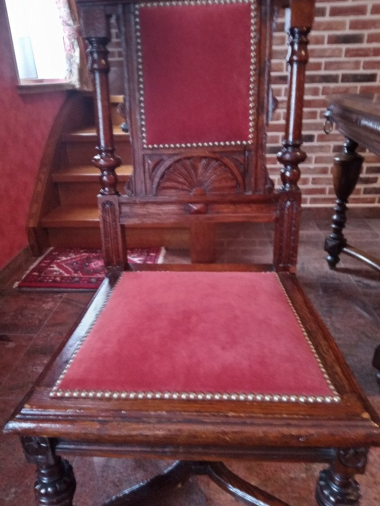 2 antieken stoelen Mechelse stijl, Huis en Inrichting, Ophalen, Hout, Gebruikt, Twee