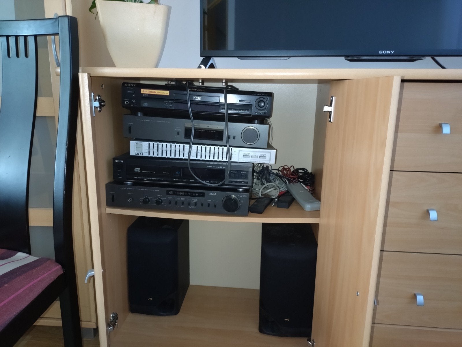 Complete Hifi Set met Speakers - Sony, Akai, Philips, JVC, Overige merken, Gebruikt, Tuner of Radio, Losse componenten