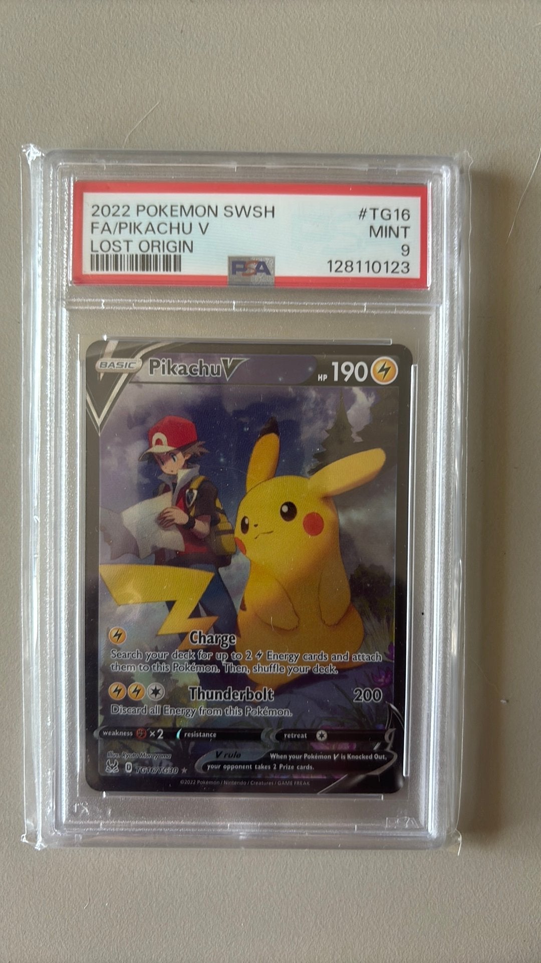 Pikachu #TG16 Lost Origin PSA 9, Ophalen of Verzenden, Zo goed als nieuw
