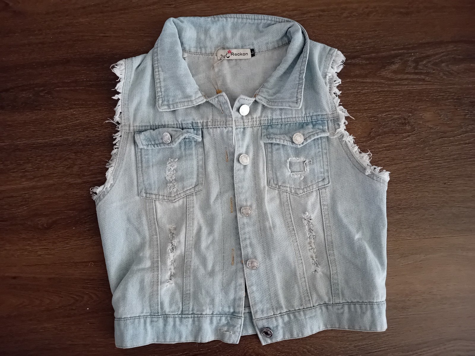 leuk zomer hesje, gilet, spijker jasje mouwloos s/xs/m, Kinderen en Baby's, Kinderkleding | Maat 176, Ophalen of Verzenden, Meisje