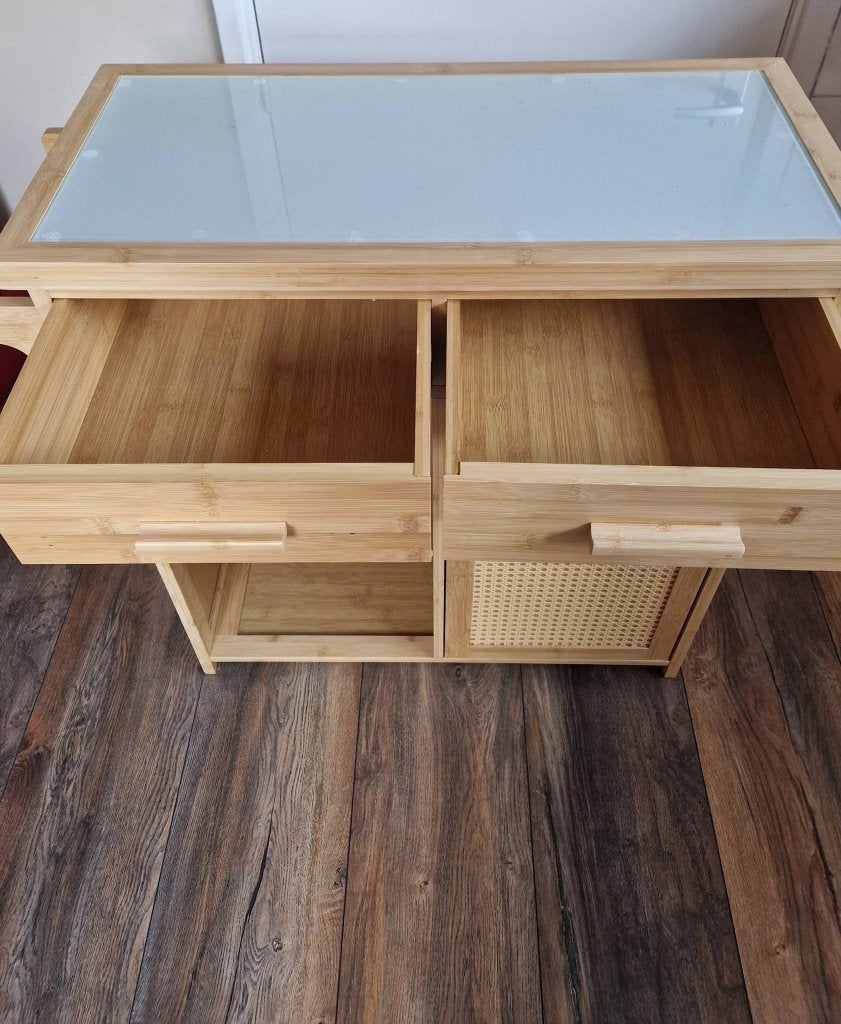 Keukeneiland van bamboe!, Huis en Inrichting, Ophalen, Beige, 50 tot 100 cm, Zo goed als nieuw