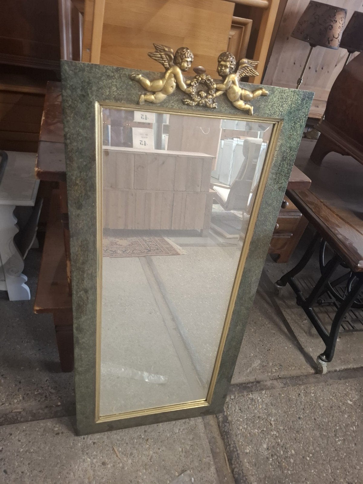 Engelen Spiegel - Decoratieve Wandspiegel met Cherubijnen, Ophalen of Verzenden