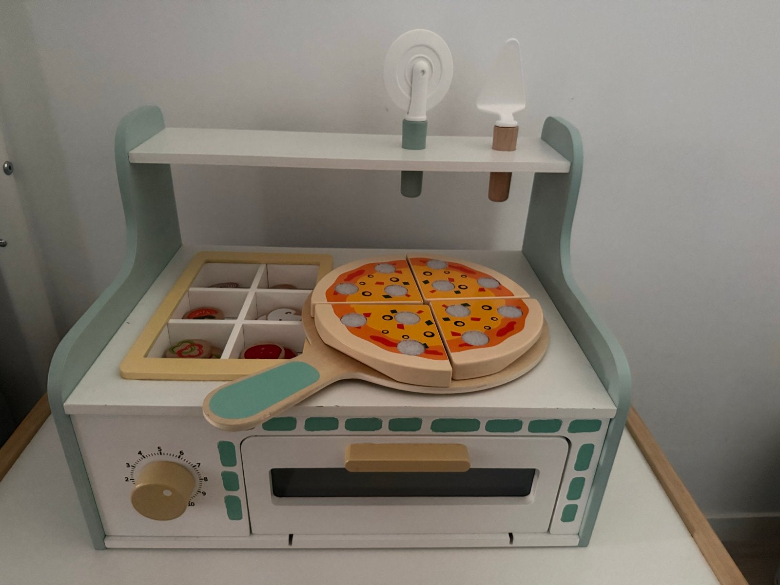 Houten pizza oven met accessoires, Ophalen, Gebruikt, Meubelstuk of Keukentje
