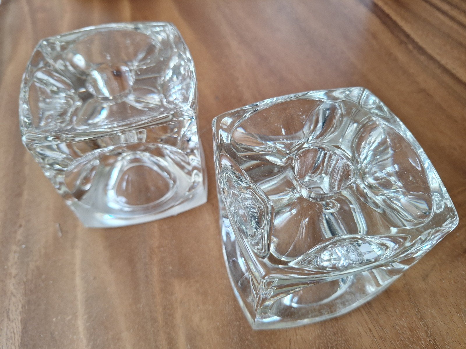 2x Grote SKLO Kandelaar - 9x9x9cm, Ophalen of Verzenden, Glas