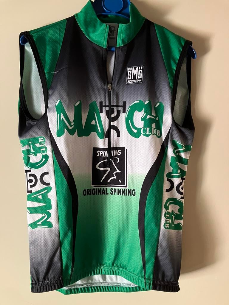 ❤️ SANTINI VINTAGE FIETSSHIRT small mouwloos spinning groen, Ophalen of Verzenden, Gebruikt, Kleding