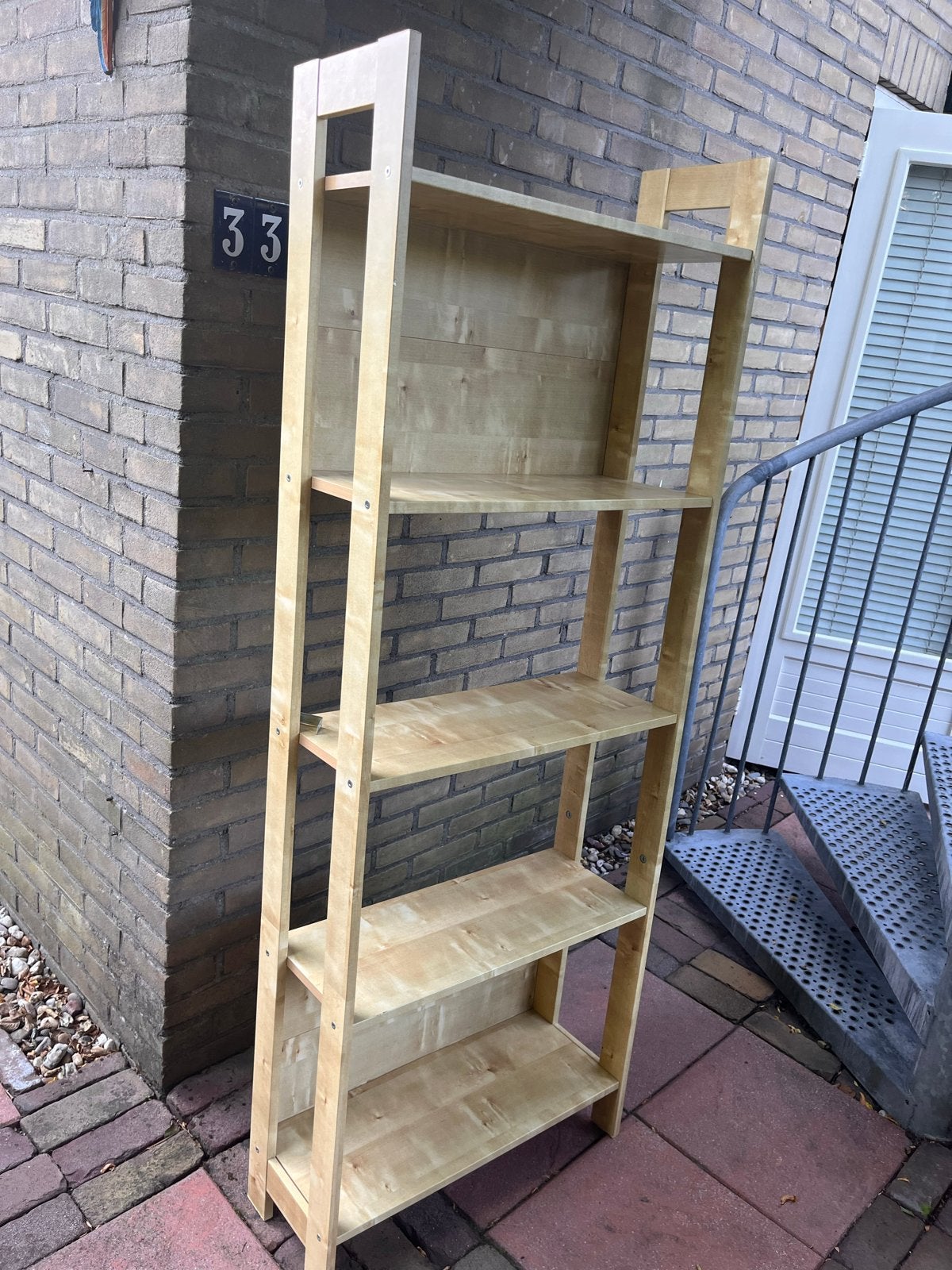 Houten Boekenkast / Stellingkast, Ophalen, Met plank(en), Gebruikt, 50 tot 100 cm