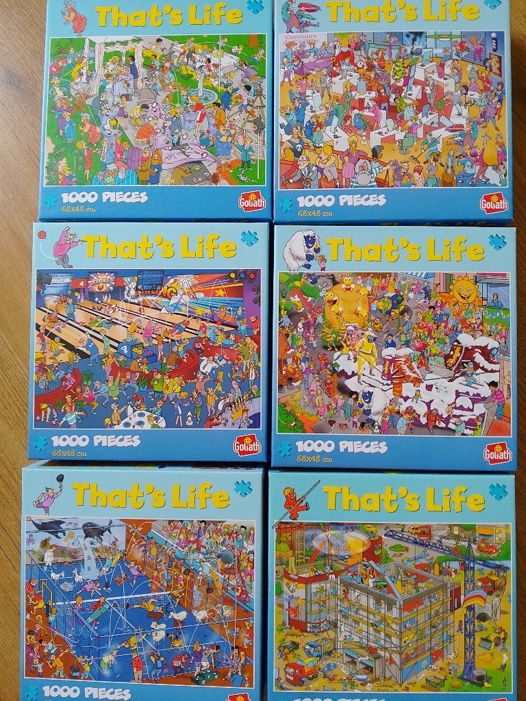 That's Life puzzels 7x 1000 stukjes, Ophalen, 500 t/m 1500 stukjes, Zo goed als nieuw, Legpuzzel