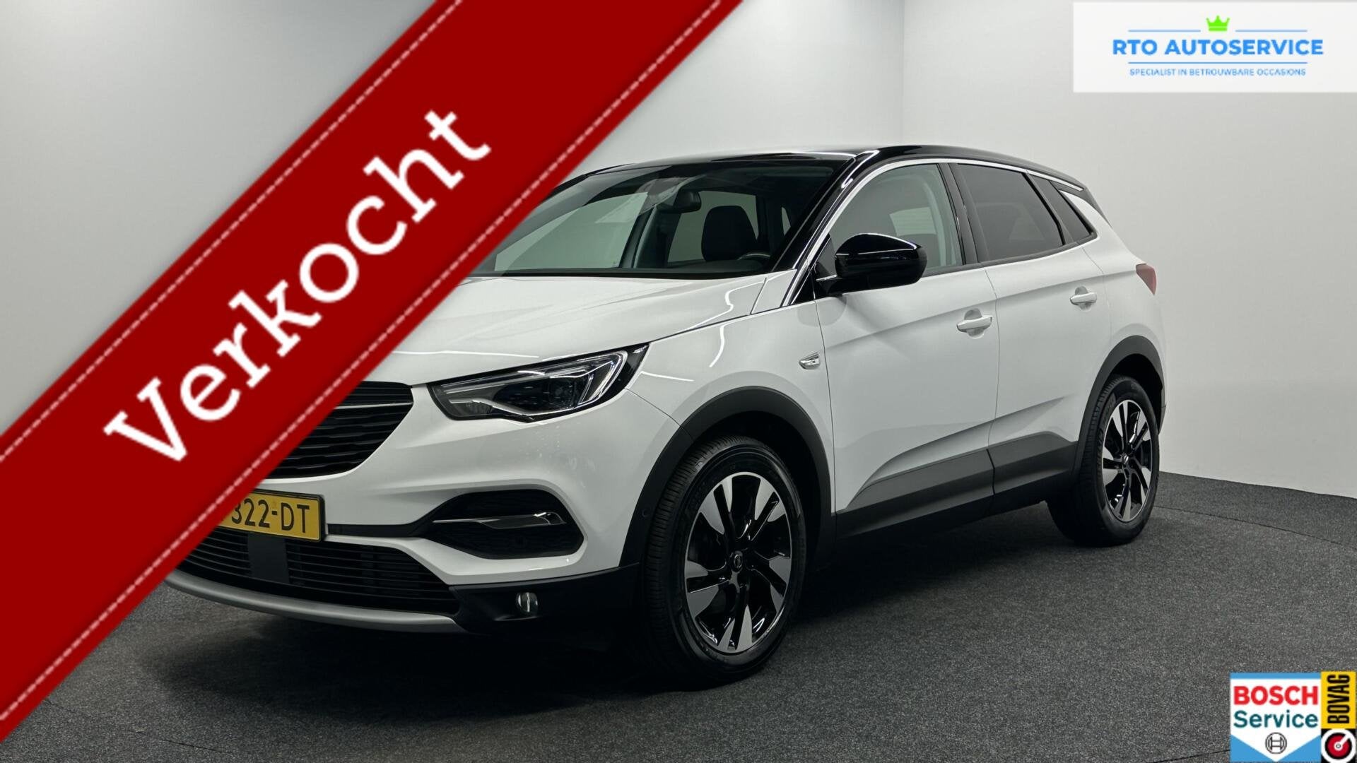 Opel Grandland X 1.2 Turbo Ultimate PANO LEER CARPLAY CARPLA, Auto's, Gebruikt, 1199 cc, Wit, Bedrijf