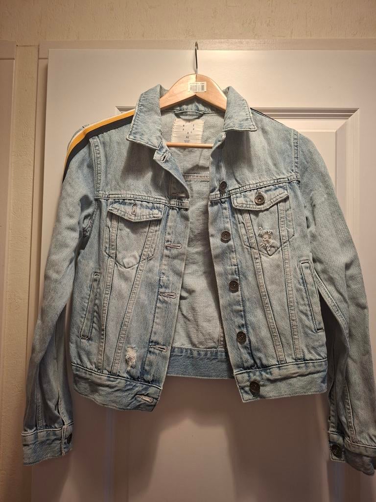 Blauwe spijkerjas met strepen maat XS, Kleding | Dames, Jurken, Ophalen of Verzenden