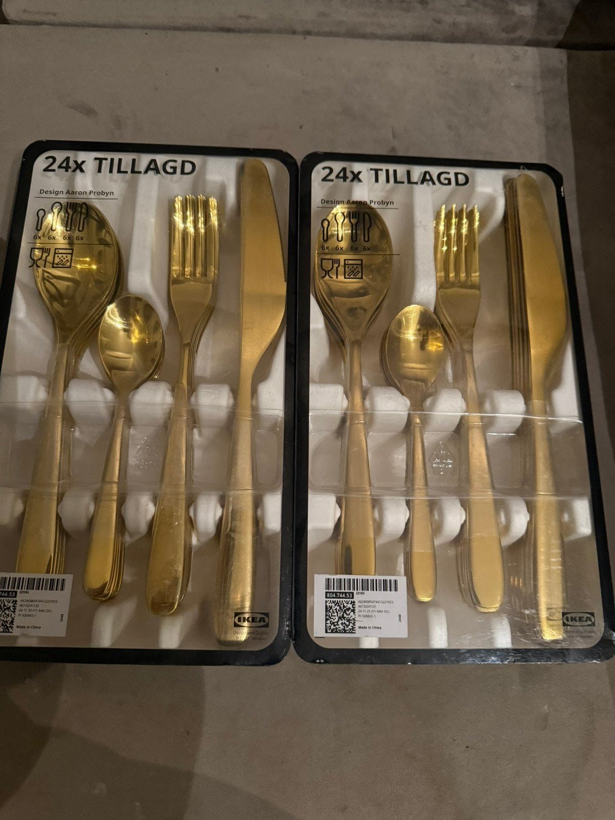 Nieuw - Ikea Tillagd bestek goud 2x, Ophalen of Verzenden, Nieuw, Rvs of Chroom