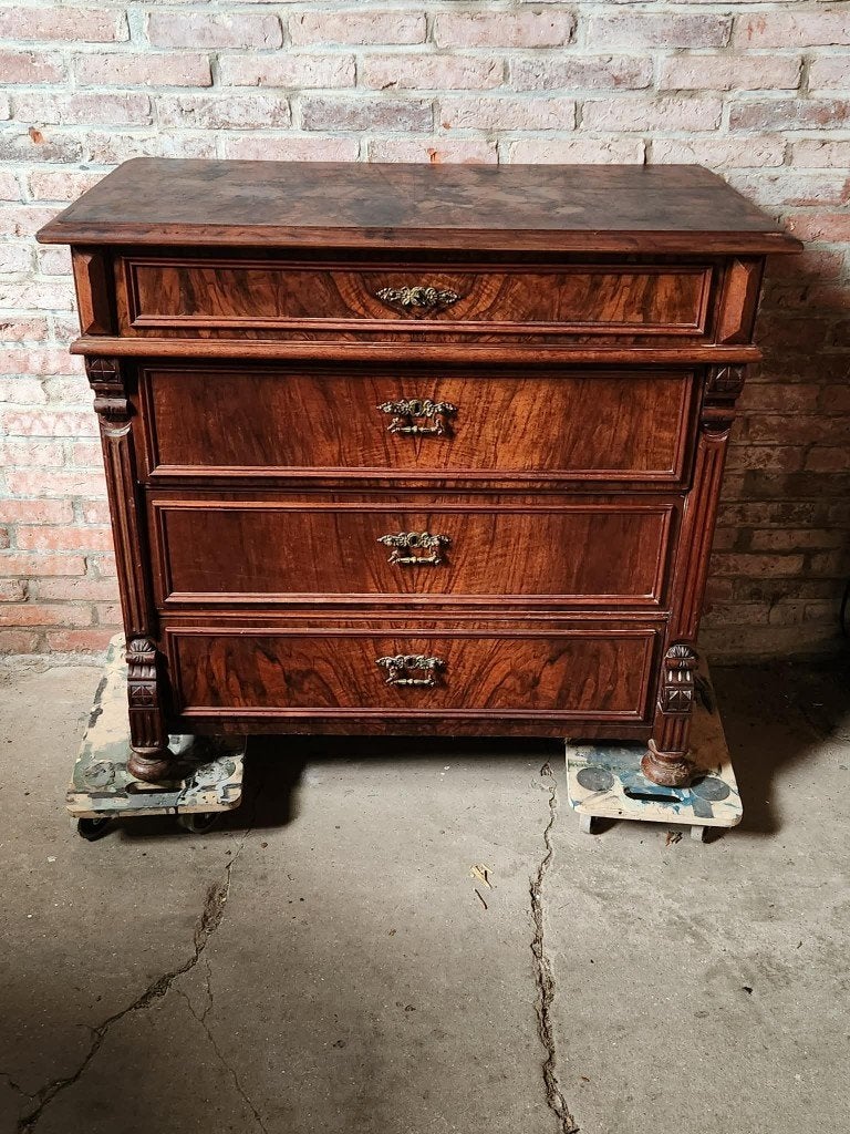 Antieke ladekast/commode, Huis en Inrichting, Kasten | Ladekasten, Ophalen, Gebruikt, 50 tot 100 cm, 3 of 4 laden