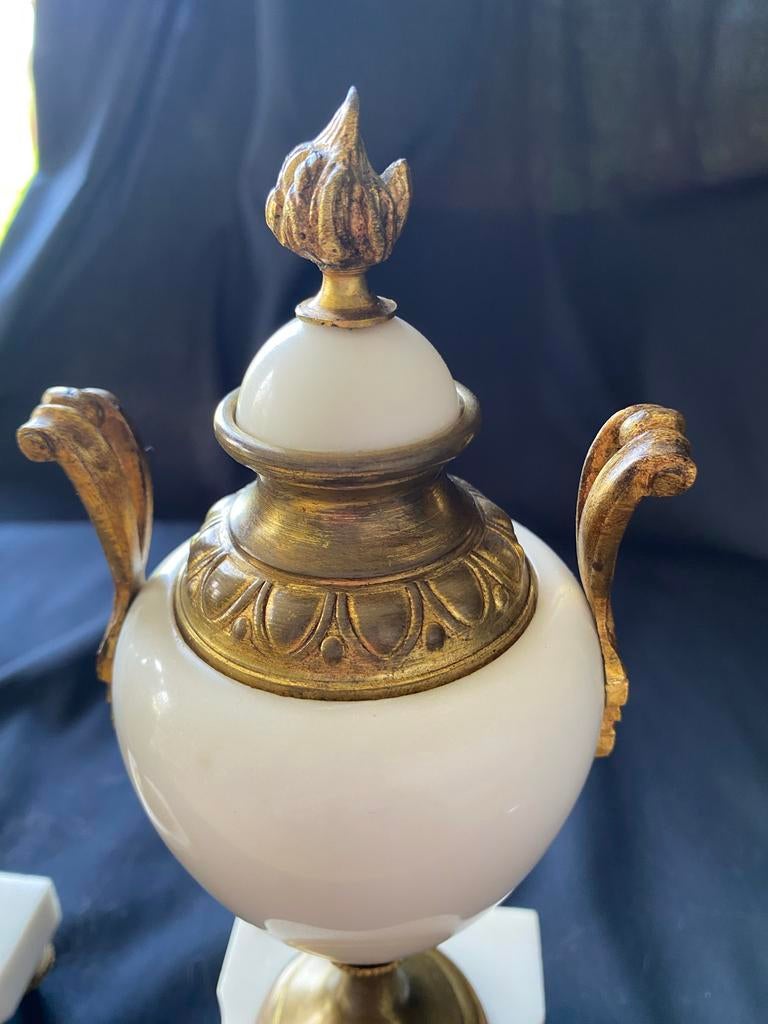 Antieke marmeren en bronzen urn/vaas, Ophalen of Verzenden