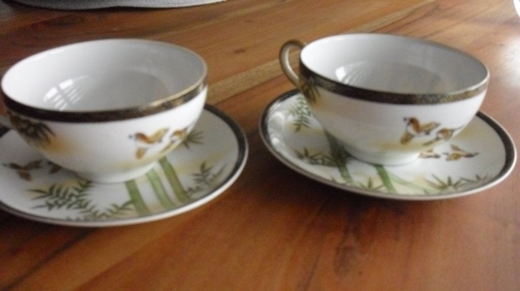 2 Chinese eierschil porselein -Kop en Schotels, Ophalen