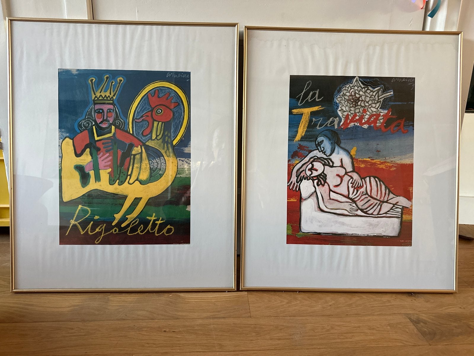 Corneille - Rigoletto & La Traviata (2 zeefdrukken), Papier/karton, Zeefdruk, Ophalen of Verzenden, Figuren