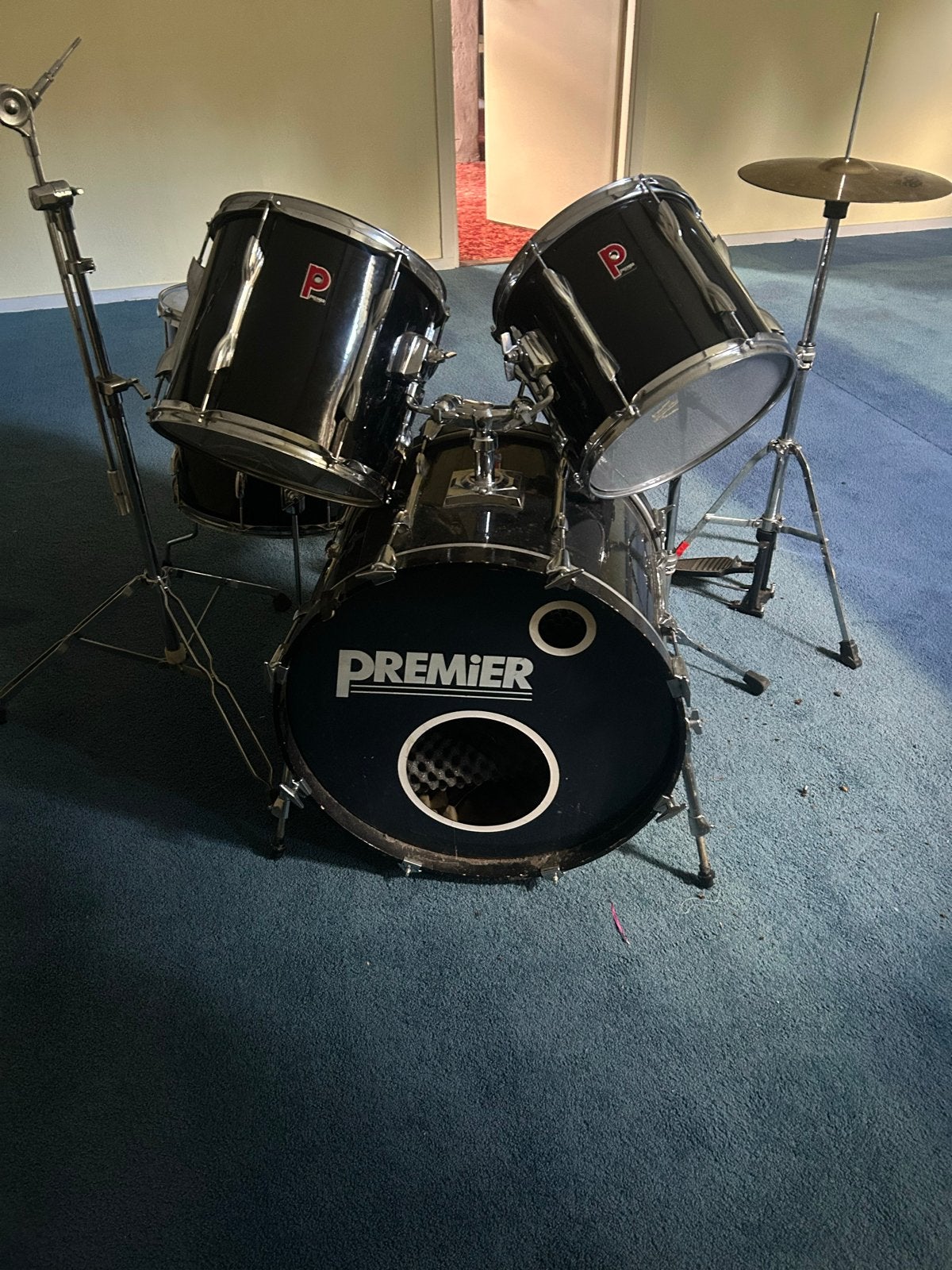 Premier drumstel compleet APK Zwart., Muziek en Instrumenten, Drumstellen en Slagwerk, Ophalen, Gebruikt, Premier