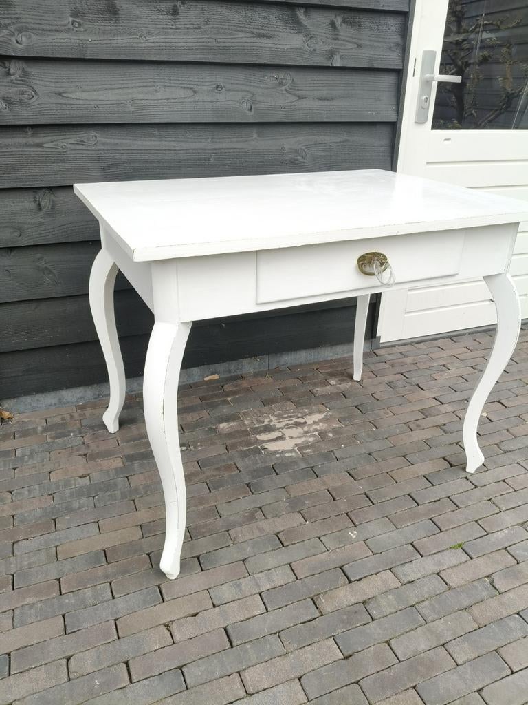 Brocante Bureau - Wit - 100x73x79 cm, Ophalen of Verzenden
