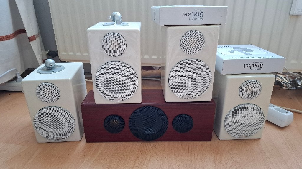 Monitor Audio 5.0 luidspreker setje, Gebruikt, 60 tot 120 watt, Surroundset zonder subwoofer, Ophalen
