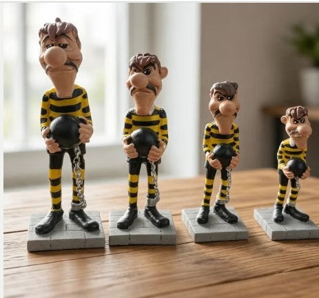 Vintage collectors figuren set The Daltons 4 stuks 10-15.6cm, Verzamelen, Ophalen of Verzenden, Nieuw
