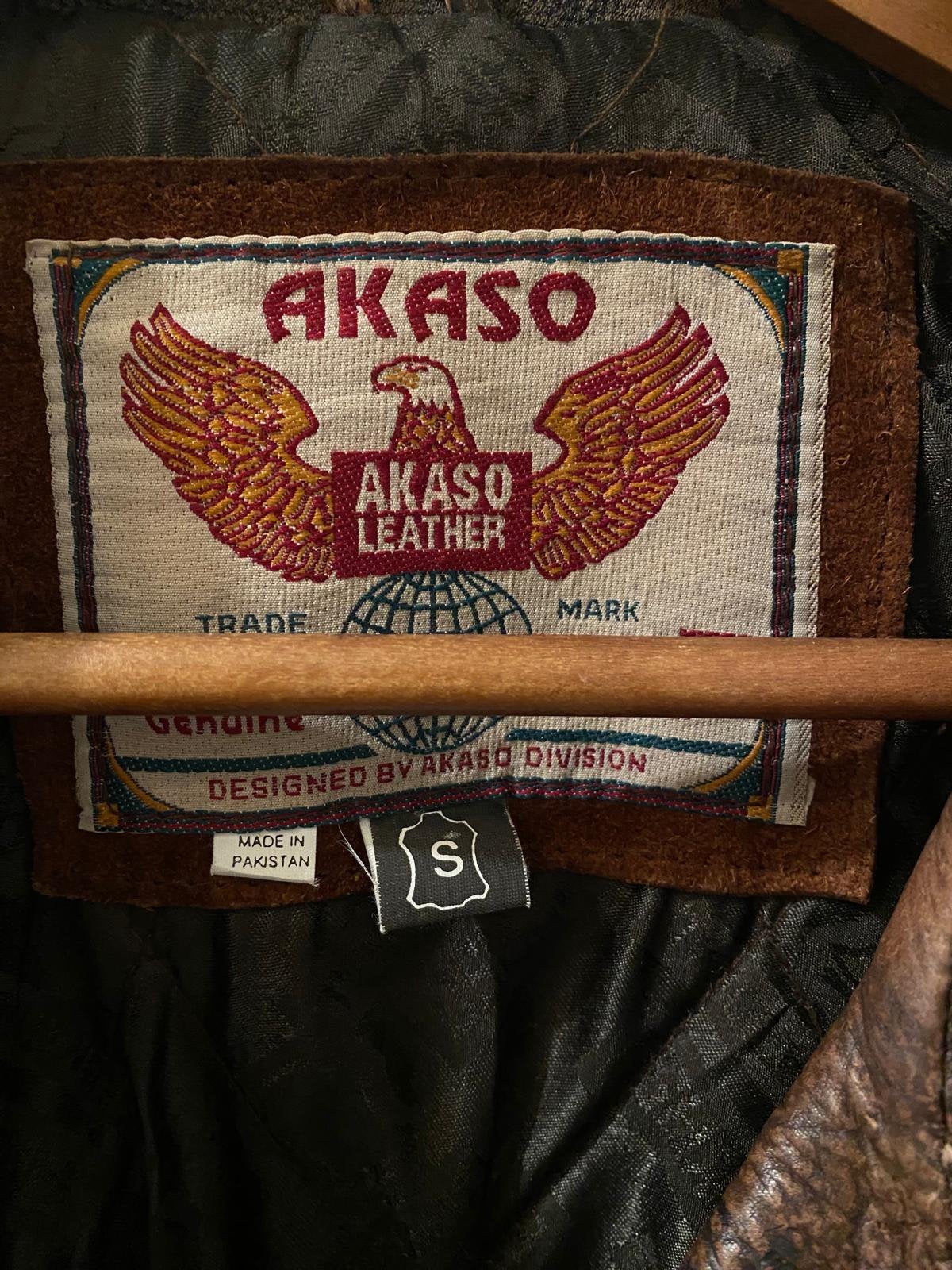 Vintage Akaso Cowboy Bikerjack – Ultimate Statement Piece, Bruin, Vintage, Vintage, Ophalen of Verzenden