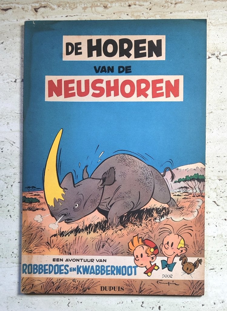 Robbedoes en Kwabbernoot De Horen van de neushoren 1955, Eén stripboek, Ophalen of Verzenden, Zo goed als nieuw