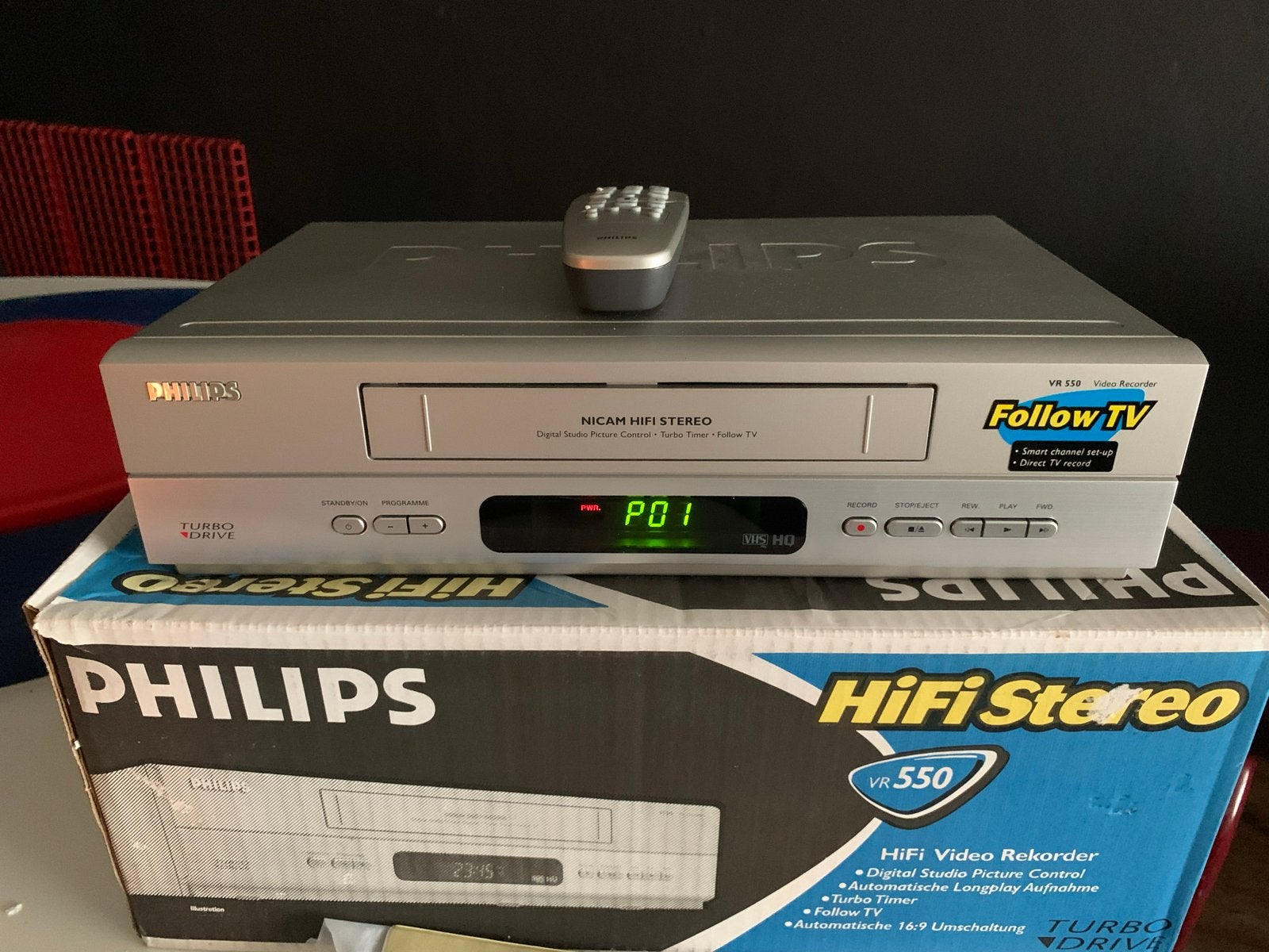 Philips VR550 HiFi Stereo VHS Video Recorder met afstandsbed, Audio, Tv en Foto, Ophalen of Verzenden, Gebruikt, VHS-speler of -recorder