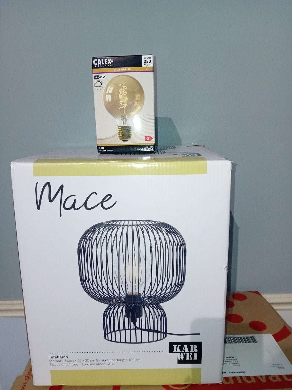 Karwei Mace Tafellamp Zwart - Nieuw in doos, Ophalen, Kare, Nieuw, E27 (groot)