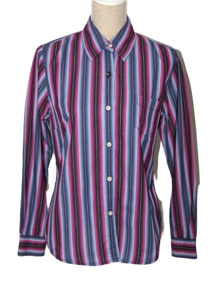 Blue Willi's gestreepte blouse, shirt, paars, Mt. M, Maat 38/40 (M), Verzenden, Zo goed als nieuw, Paars
