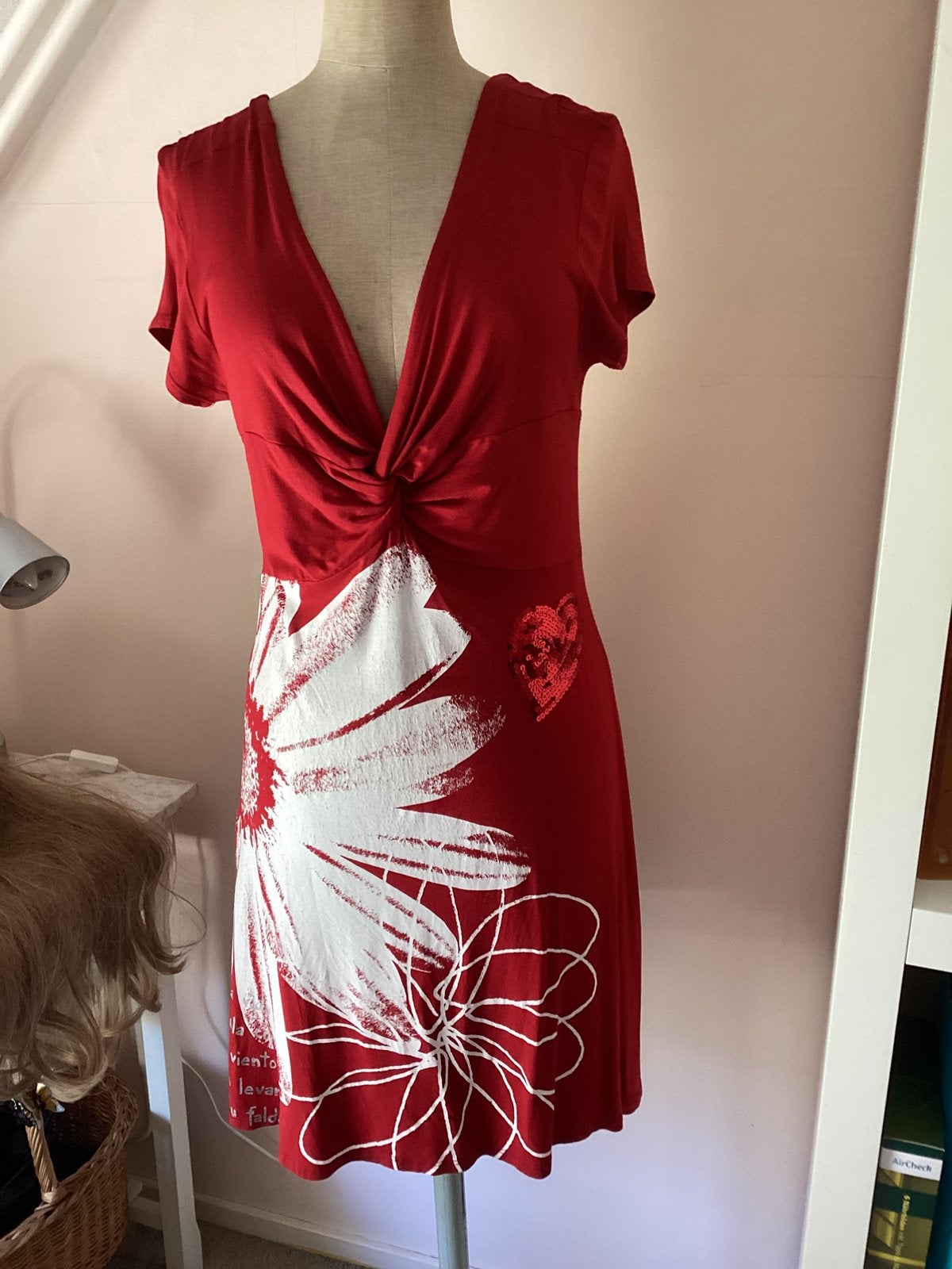 Rode Designual zomerjurk, Ophalen of Verzenden, Zo goed als nieuw, Rood, Onder de knie