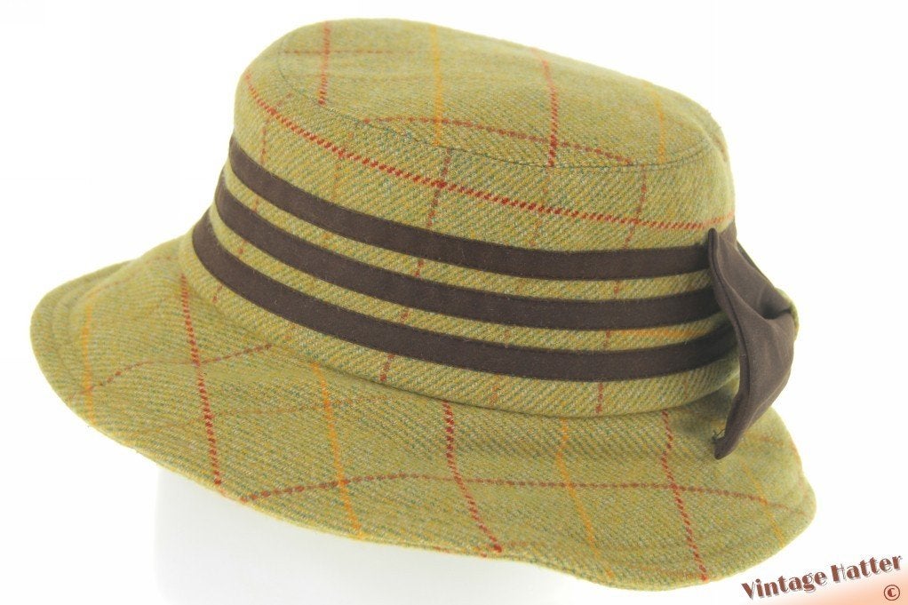 Vintage Dameshoed Hawkins zacht groen wol 55-57, Hoed, Hawkins, Zo goed als nieuw, One size fits all